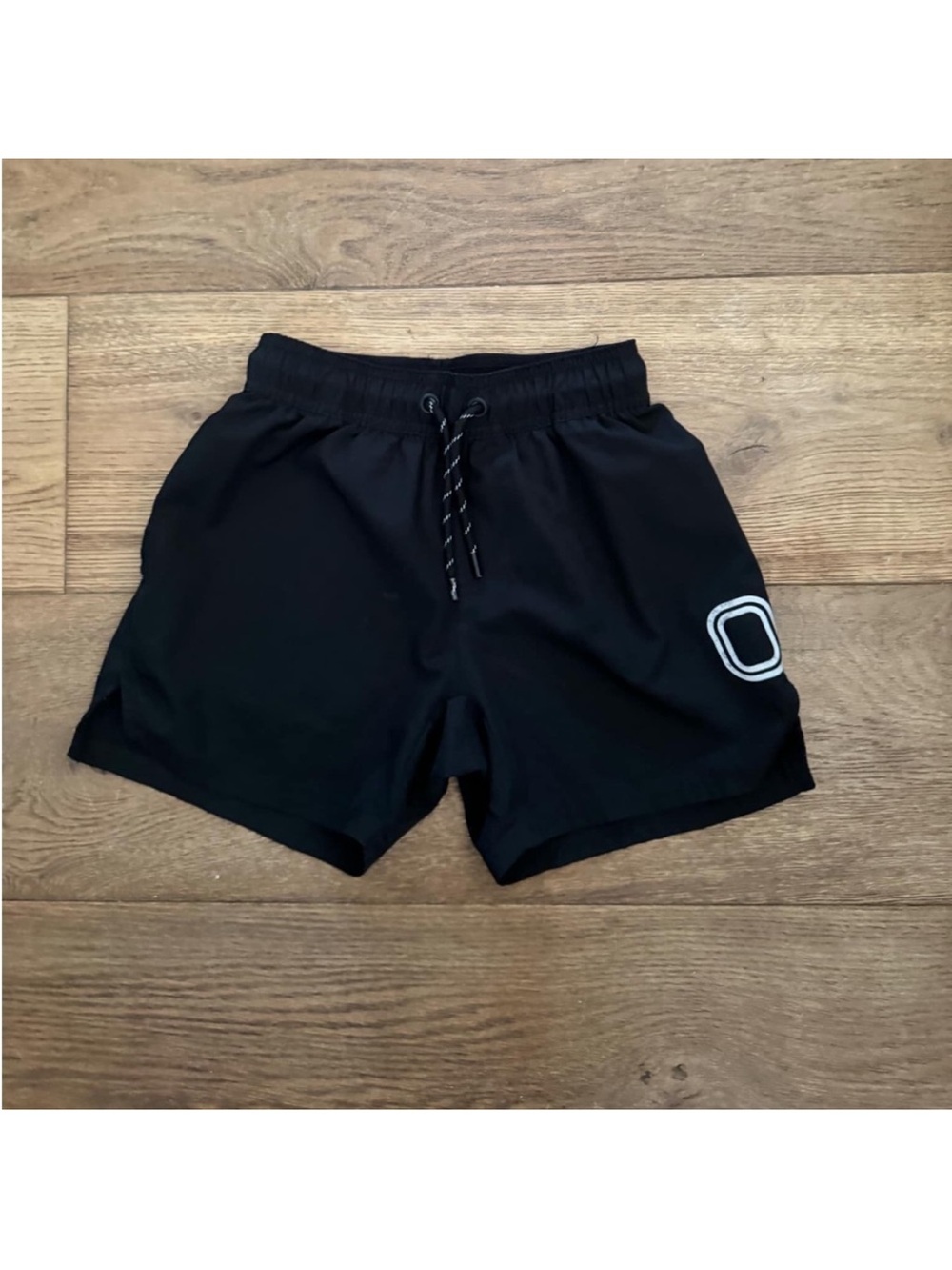 Overtime youth xl Black Athletic Drawstring Shorts with Reflective Logo